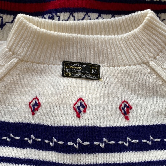 JC PENNEY Vintage Mock Neck Winter Ski Sweater - Picture 10 of 10